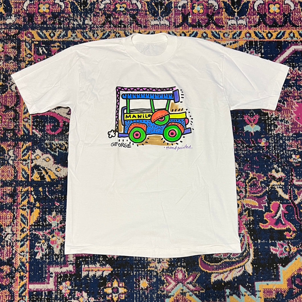 Hand Printed George Keith Haring Style T-Shirt Size Large