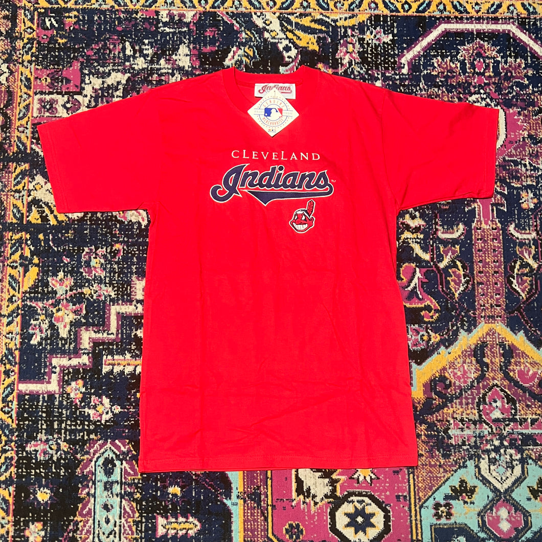 VINTAGE Cleveland Indians Guardians with Tag Embroidered T-Shirt Size Large